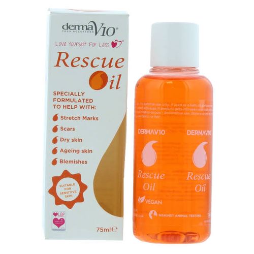Dermav10 Rescue Oil Anti-ageing Oil For Stretch Mark, Scar, Blemishes, Dark Spots, Pigment 75ml