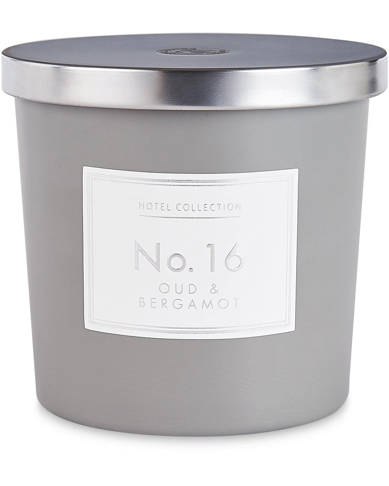 Aldi Hotel Collection No 16 Oud & Bergamot Fragranced Candle Two Wicks Coloured Glass Jar & Metal Lid 1 x 300g