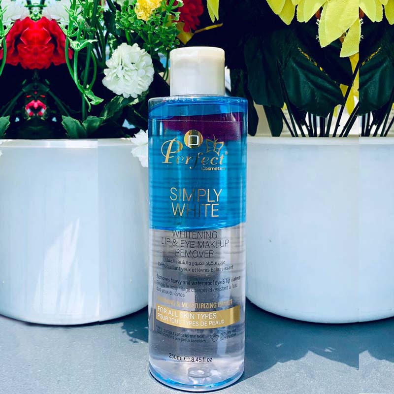 -Perfect Cosmetics Whitening Lip & Eye Make Up Remover 250ml