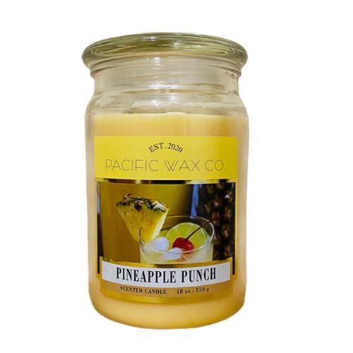 Pacific Wax Co Large Scented Candle – Pineapple Punch (18oz/510g)