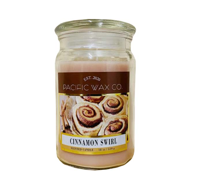 Pacific Wax Co Large Scented Candle – Cinnamon Swirl (18oz/510g)