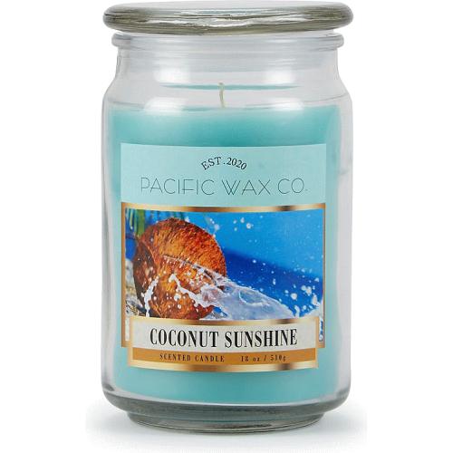Pacific Wax Co Large Scented Candle – Coconut Sunshine (18oz/510g)