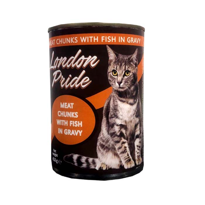 London Pride Meat Chunks With Fish In Gravy Canned Cat Food 410g
