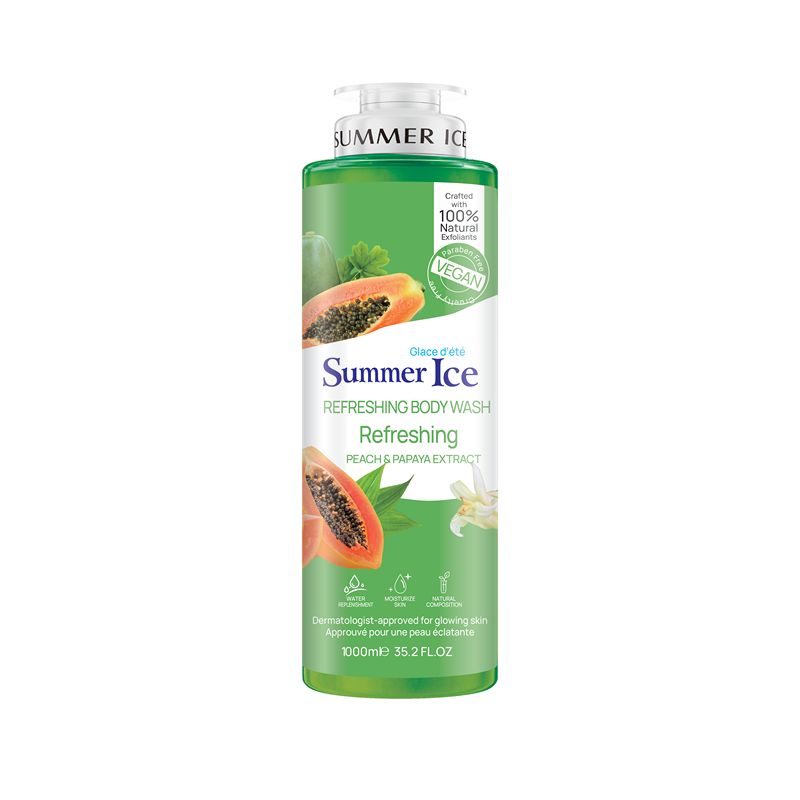 Summer Ice Refreshing Body Wash Peach & Papaya Extract 1000ml